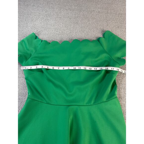 Ted Baker Fellama Bardot Scallop Skater Dress Green Size 14 - Picture 9 of 13